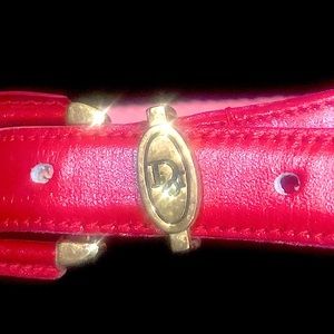 CHRISTIAN DIOR leather and grosgrain belt